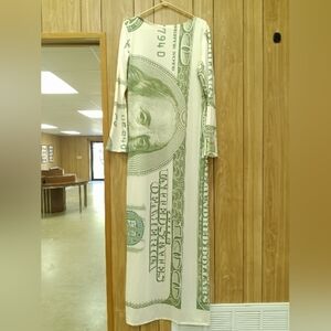 Women's Hundred Dollar Bill Kimono Cardigan Cash Money Size M to L